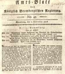 Amts-Blatt der Königlich Brombergischen Regierung. 1816.11.08 No.45