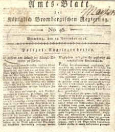 Amts-Blatt der Königlich Brombergischen Regierung. 1816.11.15 No.46