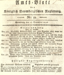 Amts-Blatt der Königlich Brombergischen Regierung. 1816.12.27 No.52