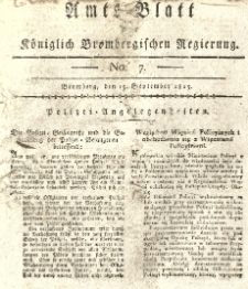 Amts-Blatt der Königlich Brombergischen Regierung. 1815.09.15 No.7