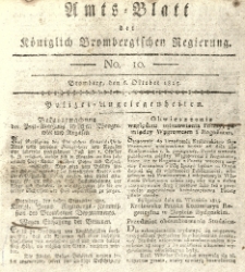 Amts-Blatt der Königlich Brombergischen Regierung. 1815.10.06 No.10