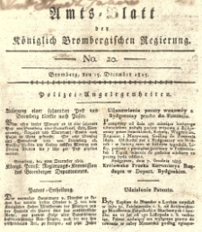 Amts-Blatt der K&ouml;niglich Brombergischen Regierung. 1815.12.15 No.20