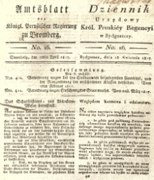 Amtsblatt der Königlichen Preussischen Regierung zu Bromberg. 1817.04.18 No.16
