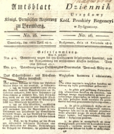 Amtsblatt der Königlichen Preussischen Regierung zu Bromberg. 1817.04.18 No.16