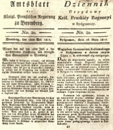Amtsblatt der Königlichen Preussischen Regierung zu Bromberg. 1817.05.16 No.20