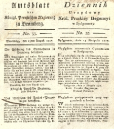 Amtsblatt der Königlichen Preussischen Regierung zu Bromberg. 1817.08.15 No.33
