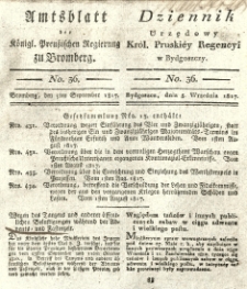 Amtsblatt der Königlichen Preussischen Regierung zu Bromberg. 1817.09.05 No.36