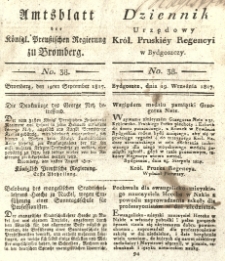 Amtsblatt der Königlichen Preussischen Regierung zu Bromberg. 1817.09.19 No.38