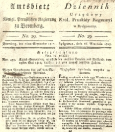 Amtsblatt der Königlichen Preussischen Regierung zu Bromberg. 1817.09.26 No.39