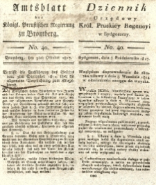Amtsblatt der Königlichen Preussischen Regierung zu Bromberg. 1817.10.03 No.40