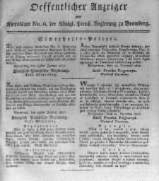 Oeffentlicher Anzeiger zum Amtsblatt No.6. der Königl. Preuss. Regierung zu Bromberg. 1817