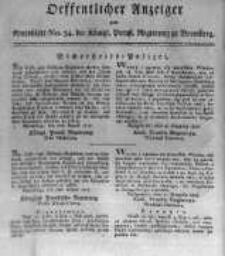 Oeffentlicher Anzeiger zum Amtsblatt No.34. der Königl. Preuss. Regierung zu Bromberg. 1817