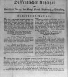 Oeffentlicher Anzeiger zum Amtsblatt No.41. der Königl. Preuss. Regierung zu Bromberg. 1817