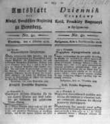Amtsblatt der Königlichen Preussischen Regierung zu Bromberg. 1818.10.02 No.40