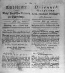 Amtsblatt der K&ouml;niglichen Preussischen Regierung zu Bromberg. 1818.10.09 No.41
