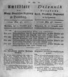 Amtsblatt der K&ouml;niglichen Preussischen Regierung zu Bromberg. 1818.11.20 No.47