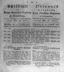 Amtsblatt der Königlichen Preussischen Regierung zu Bromberg. 1818.11.20 No.47