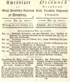 Amtsblatt der Königlichen Preussischen Regierung zu Bromberg. 1817.12.26 No.52