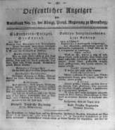 Oeffentlicher Anzeiger zum Amtsblatt No.33. der Königl. Preuss. Regierung zu Bromberg. 1818