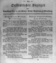 Oeffentlicher Anzeiger zum Amtsblatt No.35. der Königl. Preuss. Regierung zu Bromberg. 1818