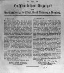 Oeffentlicher Anzeiger zum Amtsblatt No.38. der Königl. Preuss. Regierung zu Bromberg. 1818