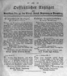 Oeffentlicher Anzeiger zum Amtsblatt No.45. der Königl. Preuss. Regierung zu Bromberg. 1818