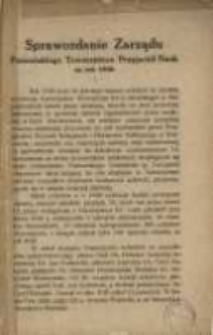 Sprawozdanie Zarządu Poznańskiego Towarzystwa Przyjaciół Nauk za rok 1920