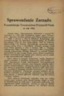 Sprawozdanie Zarządu Poznańskiego Towarzystwa Przyjaciół Nauk za rok 1921
