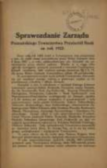 Sprawozdanie Zarządu Poznańskiego Towarzystwa Przyjaciół Nauk za rok 1922