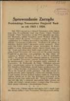 Sprawozdanie Zarządu Poznańskiego Towarzystwa Przyjaciół Nauk za rok 1923-1924