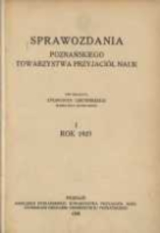 Sprawozdania Poznańskiego Towarzystwa Przyjaciół Nauk. 1927 R.1