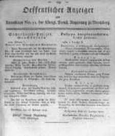Oeffentlicher Anzeiger zum Amtsblatt No.11. der Königl. Preuss. Regierung zu Bromberg. 1819