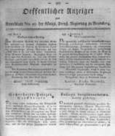 Oeffentlicher Anzeiger zum Amtsblatt No.19. der Königl. Preuss. Regierung zu Bromberg. 1819