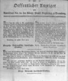 Oeffentlicher Anzeiger zum Amtsblatt No.20. der Königl. Preuss. Regierung zu Bromberg. 1819