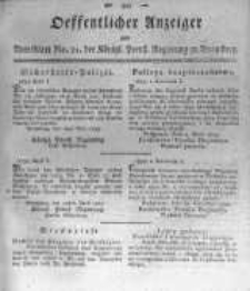 Oeffentlicher Anzeiger zum Amtsblatt No.21. der Königl. Preuss. Regierung zu Bromberg. 1819