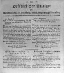 Oeffentlicher Anzeiger zum Amtsblatt No.37. der Königl. Preuss. Regierung zu Bromberg. 1819