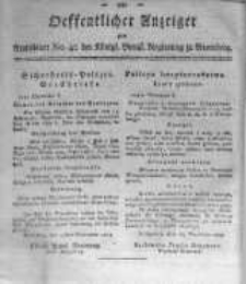 Oeffentlicher Anzeiger zum Amtsblatt No.42. der Königl. Preuss. Regierung zu Bromberg. 1819