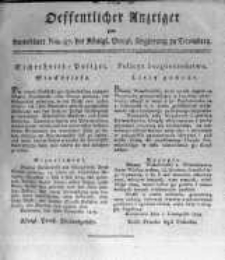 Oeffentlicher Anzeiger zum Amtsblatt No.47. der Königl. Preuss. Regierung zu Bromberg. 1819