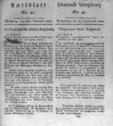 Amtsblatt der K&ouml;niglichen Preussischen Regierung zu Bromberg. 1820.11.24 No.47