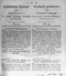 Oeffentlicher Anzeiger zum Amtsblatt No.4. der Königl. Preuss. Regierung zu Bromberg. 1820