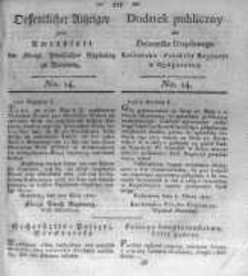 Oeffentlicher Anzeiger zum Amtsblatt No.14. der Königl. Preuss. Regierung zu Bromberg. 1820