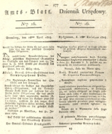 Amtsblatt der Königlichen Preussischen Regierung zu Bromberg. 1824.04.16 No.16