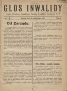 Głos Inwalidy: organ Urzędowy Centralnego Związku Inwalidów Cywilnych R.P. 1929.10.23 R.2 Nr7