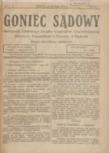 Goniec Sądowy: miesięcznik Centralnego Związku Urzędników i Funkcjonarjuszy Sądowych, Poznańskiego i Pomorza w Poznaniu 1921.04.15 R.1 Nr3