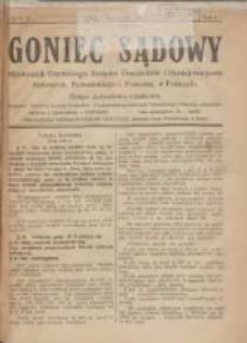 Goniec Sądowy: miesięcznik Centralnego Związku Urzędników i Funkcjonarjuszy Sądowych, Poznańskiego i Pomorza w Poznaniu 1921.06.15 R.1 Nr5