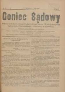 Goniec Sądowy: miesięcznik Centralnego Związku Urzędników i Funkcjonarjuszy Sądowych, Poznańskiego i Pomorza w Poznaniu 1922.05.01 R.2 Nr15