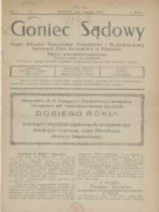 Goniec Sądowy: organ Związku Towarzystw Urzędników i Funkcjonarjuszy Sądowych Ziem Zachodnich w Poznaniu 1925.01.01 R.5 Nr1