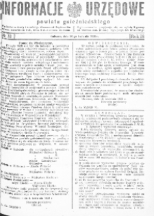 Informacje Urzędowe Powiatu Gnieźnieńskiego 1929.04.20 R.78 Nr33