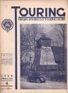 Touring: organ Polskiego Touring Klubu 1939.04 R.4(15) Nr4