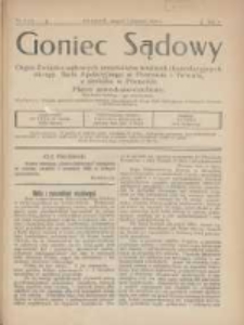 Goniec Sądowy: organ Związku Sądowych Urzędników Średnich i Kancelaryjnych Okręgu Sądu Apelacyjnego w Poznaniu i Toruniu z siedzibą w Poznaniu 1925.08/09 R.5 Nr8/9